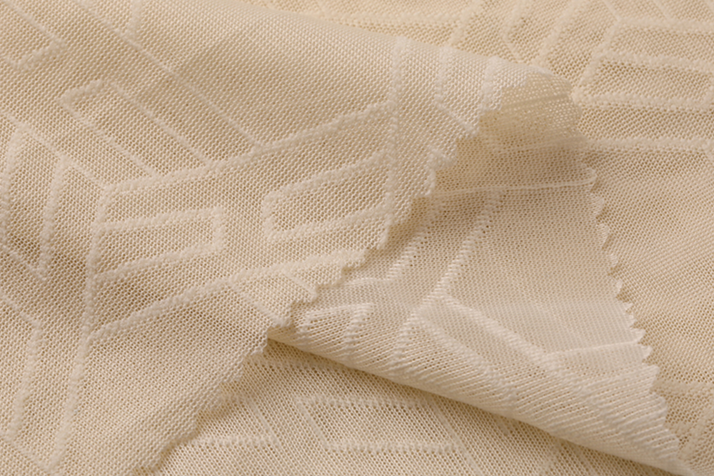 KLV-FR-016 IFR polyester european style beige lace fabric luxury jacquard sheer curtain for the living room window