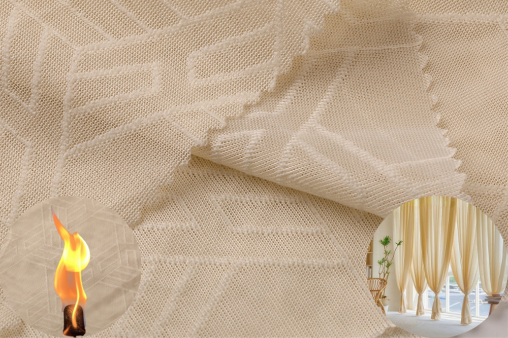 KLV-FR-016 IFR polyester european style beige lace fabric luxury jacquard sheer curtain for the living room window