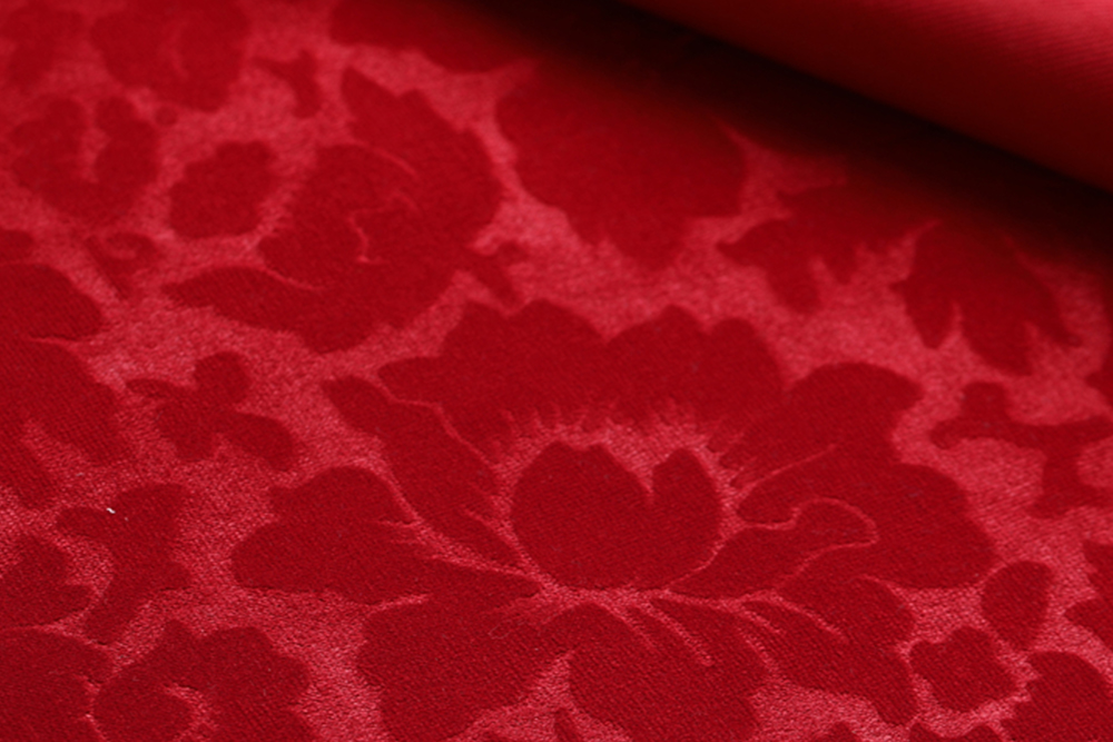 KLPV-FR-002 Suzhou supplier customized flame retardant wool embossed cut pile velvet fabric for stage curtain / theater /cinema