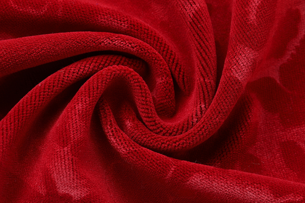 KLPV-FR-002 Suzhou supplier customized flame retardant wool embossed cut pile velvet fabric for stage curtain / theater /cinema